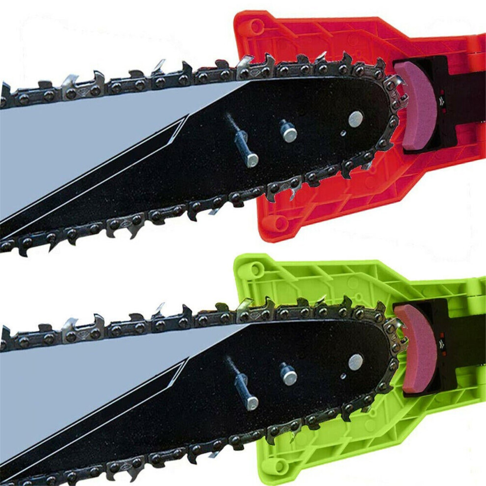 (Yellow) Yellow/Green/Red Chainsaw Teeth Sharpener or Sharpen Stone Bar-Mount Chain Sharpening Tool