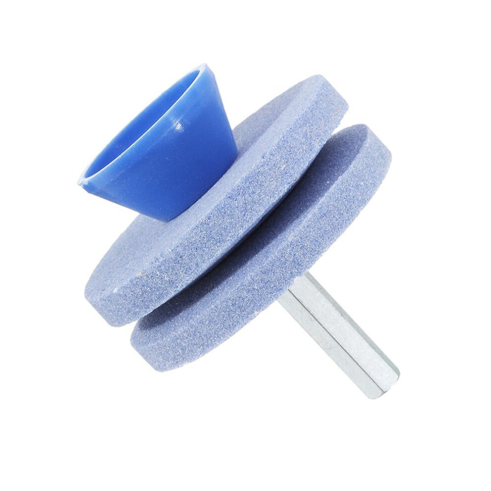 (Blue) 2 or 4 Layers Grinding Wheel Lawn Mower Sharpener Lawnmower Blade Sharpen Stone