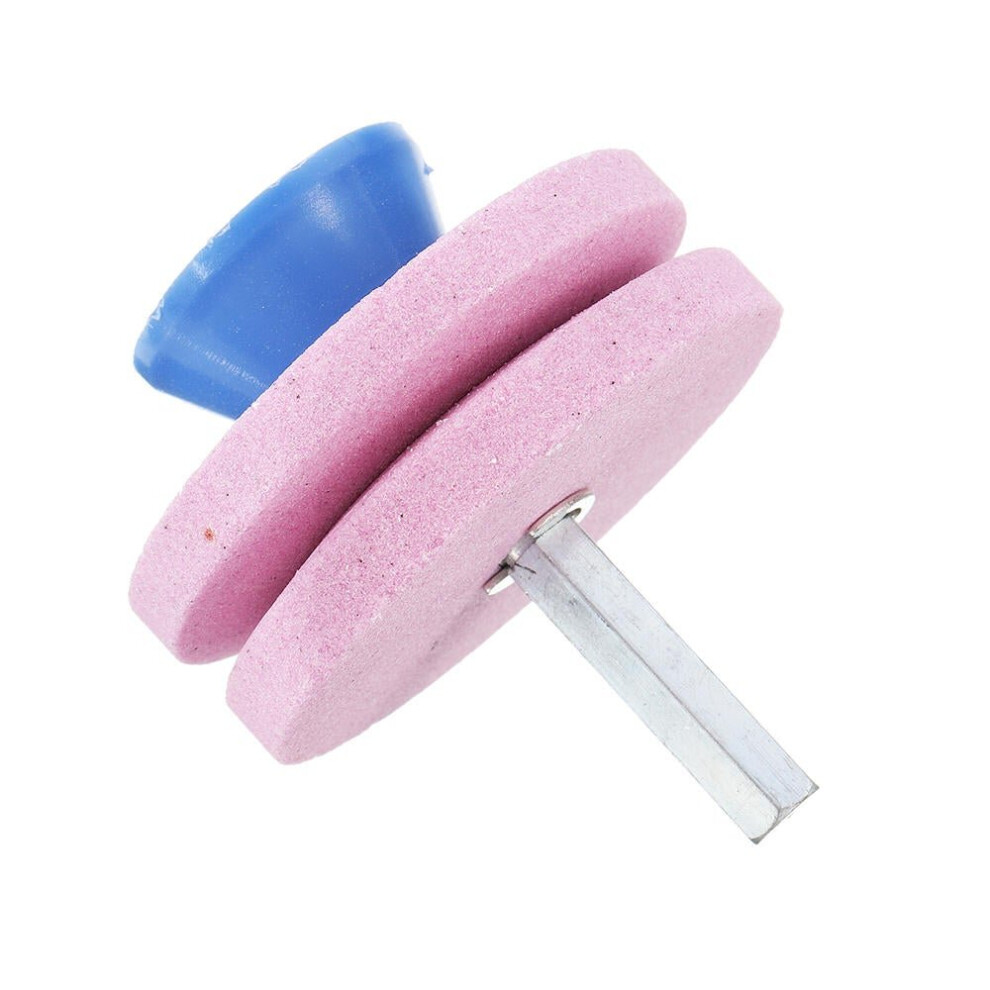 (Pink) 2 or 4 Layers Grinding Wheel Lawn Mower Sharpener Lawnmower Blade Sharpen Stone