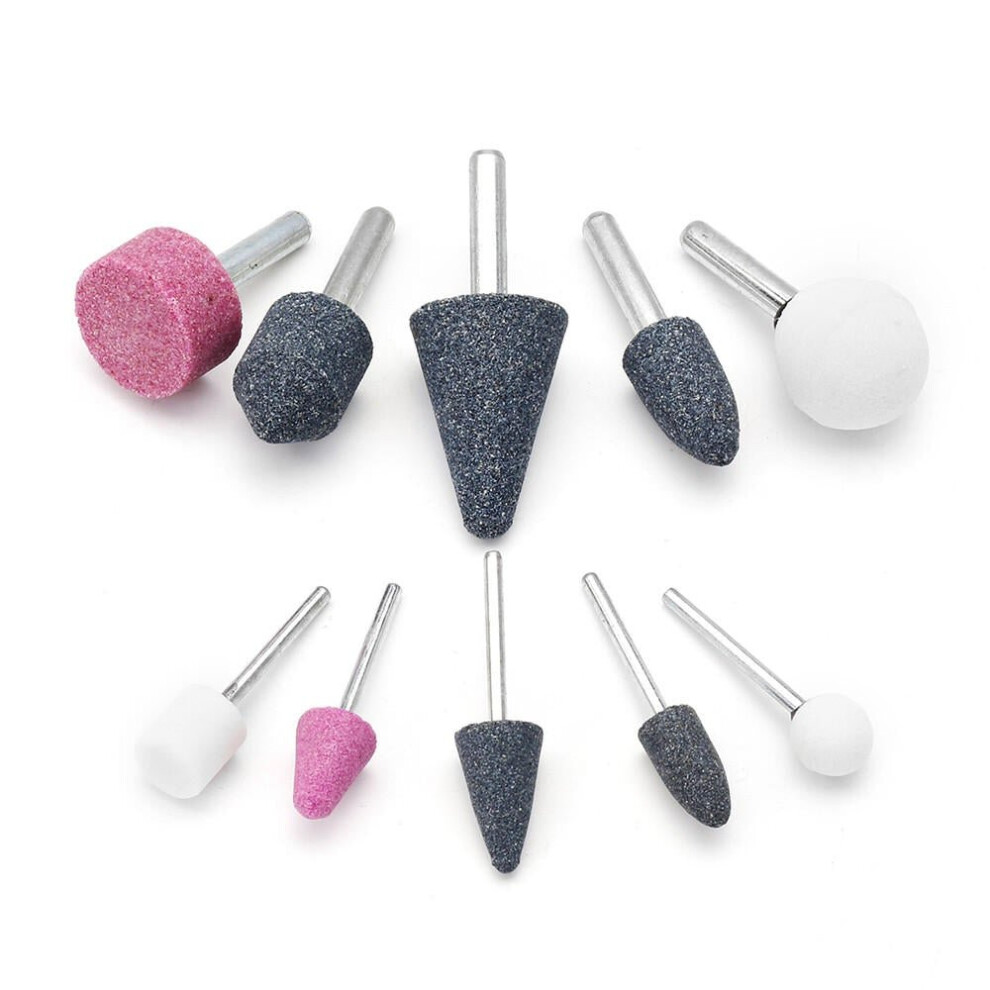 10Pcs Abrasive Mounted Stone Grinding Stone Head Wheel Abrasive Tool For Rotary Tool 3654659276438