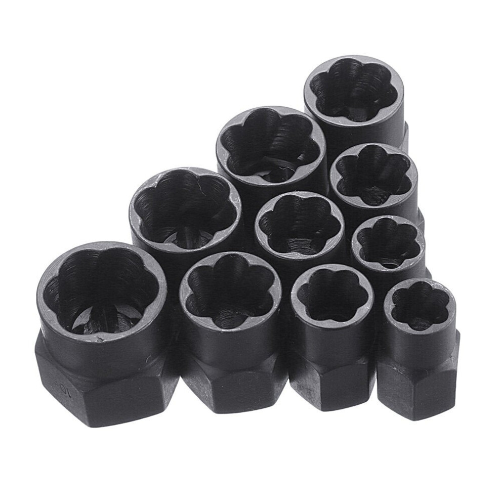 () 10pcs Damaged Nut Bolt Extractor Repair Kit Metric Broken Bolt Remover Stud Extractor