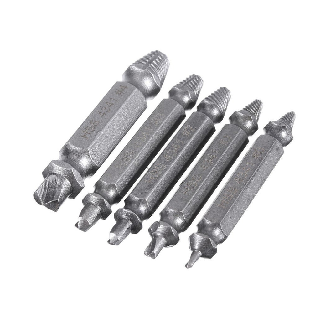 5Pcs Hss Double Side Damaged Screw Extractor Out Remover Bolt Stud Tool 3654659461650