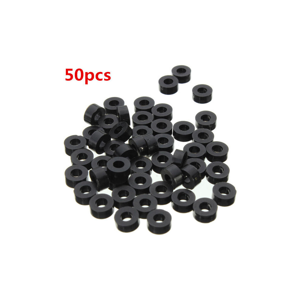 M3NW2 Flat Nylon Washer Black Round Spacer Waser OD 8mm for M3 Screws 50pcs