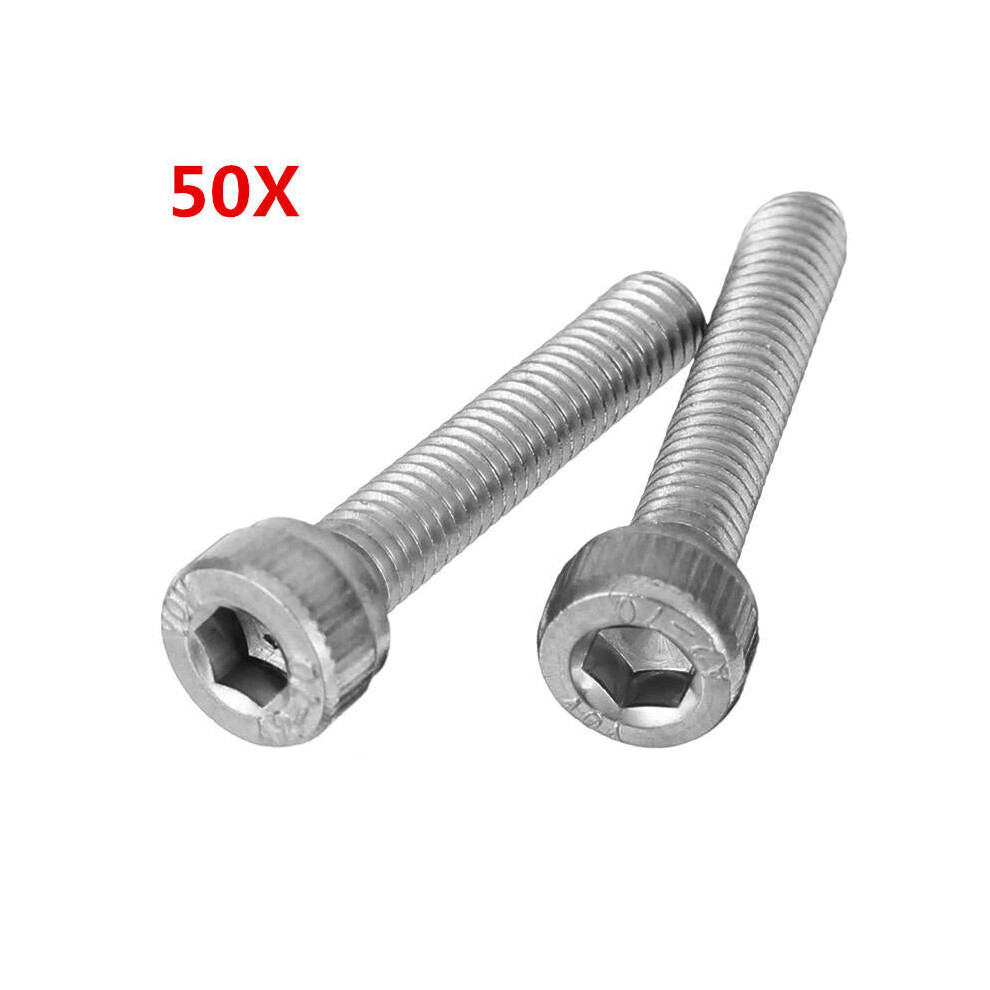 (12mm) M3SH5 50Pcs M3 Stainless Steel Hex Socket Cap Head Screws Bolts 4-20mm Optional Length