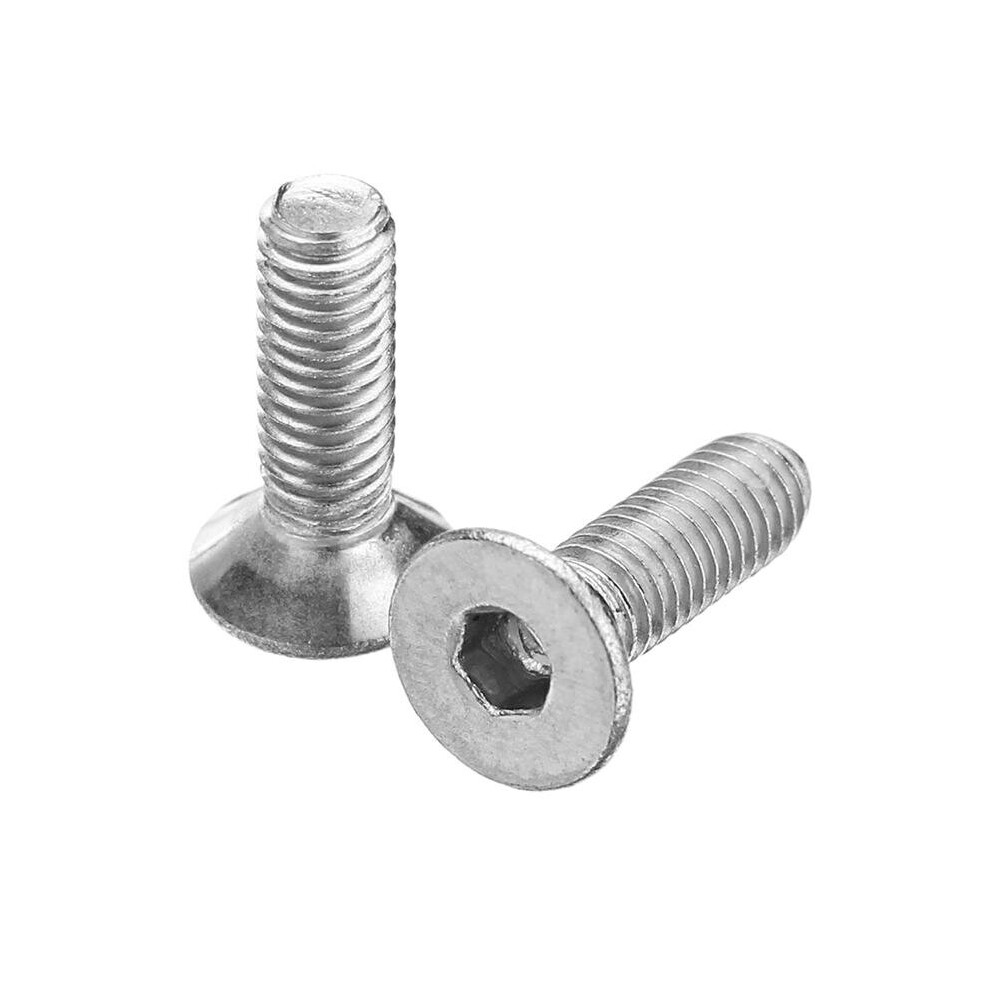 (6mm) M3SH7 50Pcs M3 Stainless Steel Hex Socket Flat Head Countersunk Screws Bolts 4-12mm Length