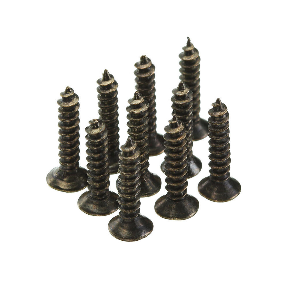 (10mm) M2 6-10mm Bronze Self-Tapping Phillips Screws Tone Flat Head Round Rivet Wood Screws