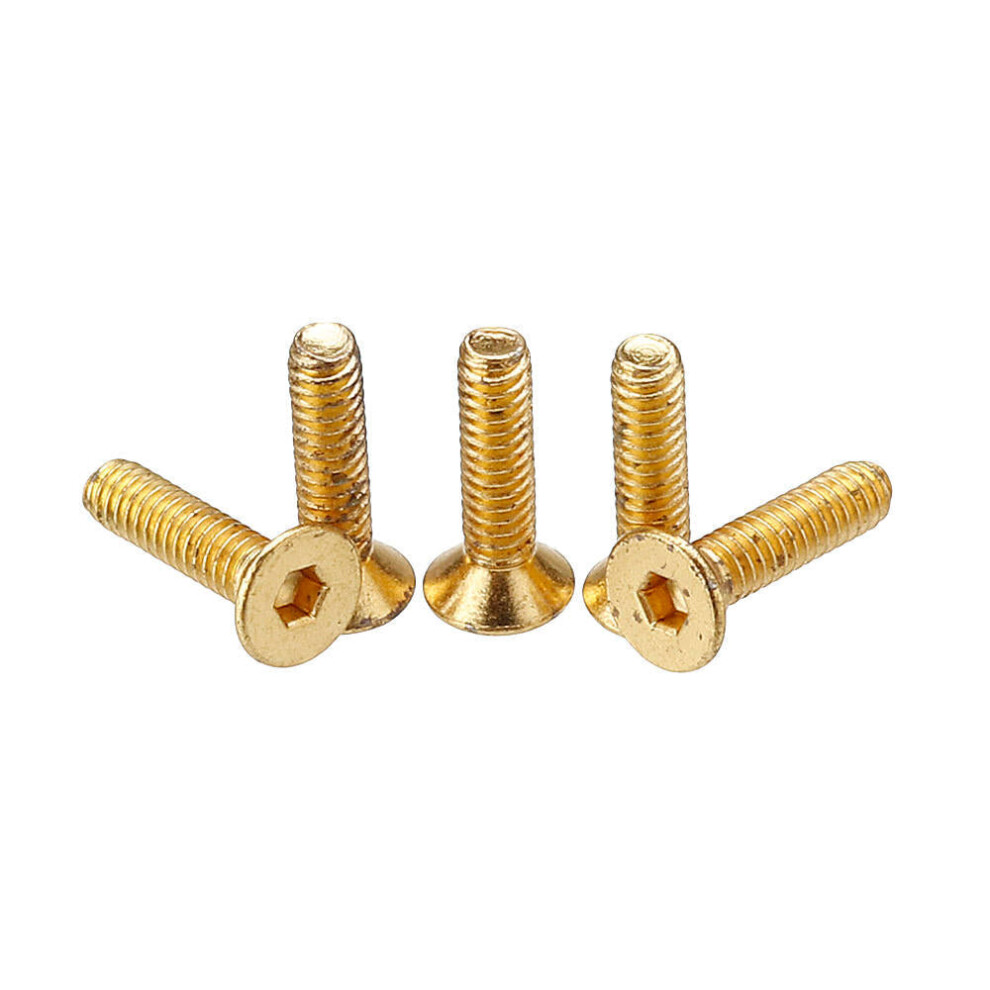 (4Mm) 50Pcs Titanium Plated M2 Hex Socket Flat Head Countersunk Screws Alloy Steel 12.9 Grade Screw Bolt M2*8 3654659459107