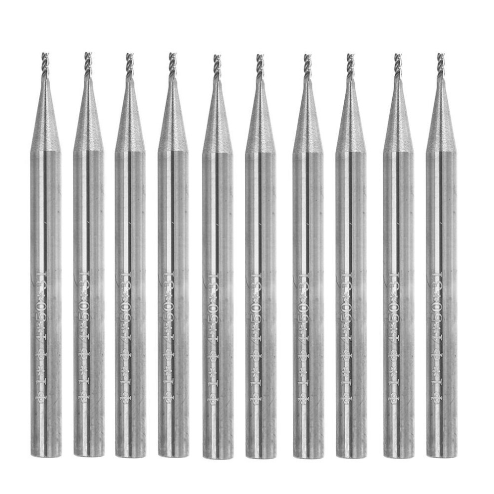 10pcs 1mm HRC58 3 Flutes End Mill Cutter Tungsten Carbide CNC Milling Cutter Tool for Aluminum