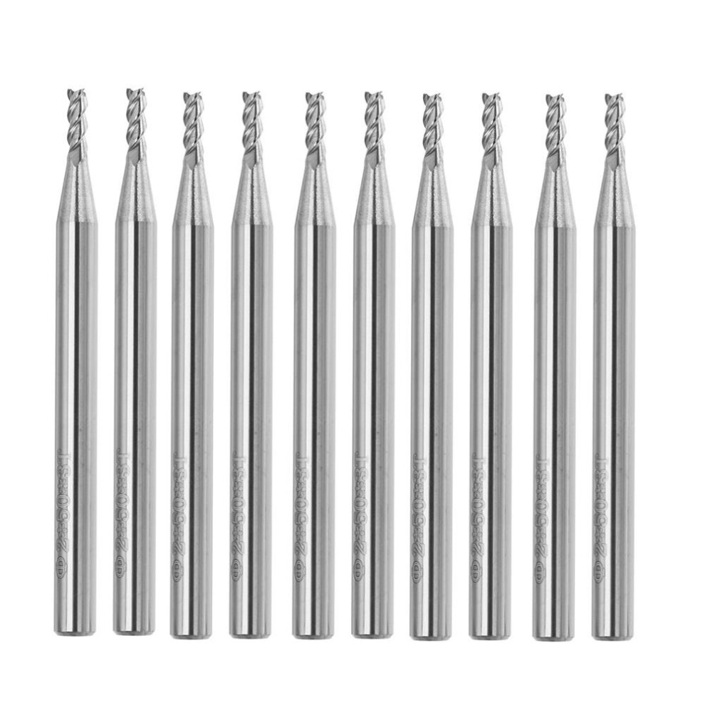 10pcs 2mm HRC58 3 Flutes End Mill Cutter Tungsten Carbide CNC Milling Tool for Aluminum