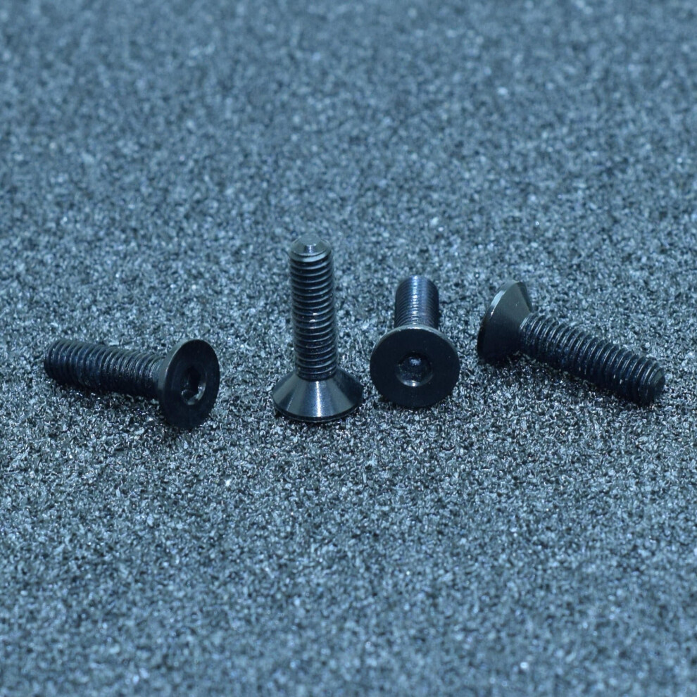 (Black) 10Pcs M3x12mm Flat Countersunk Head Hex Socket Screw 7075 Aluminum Alloy Metric Bolt Screws 3654659423825