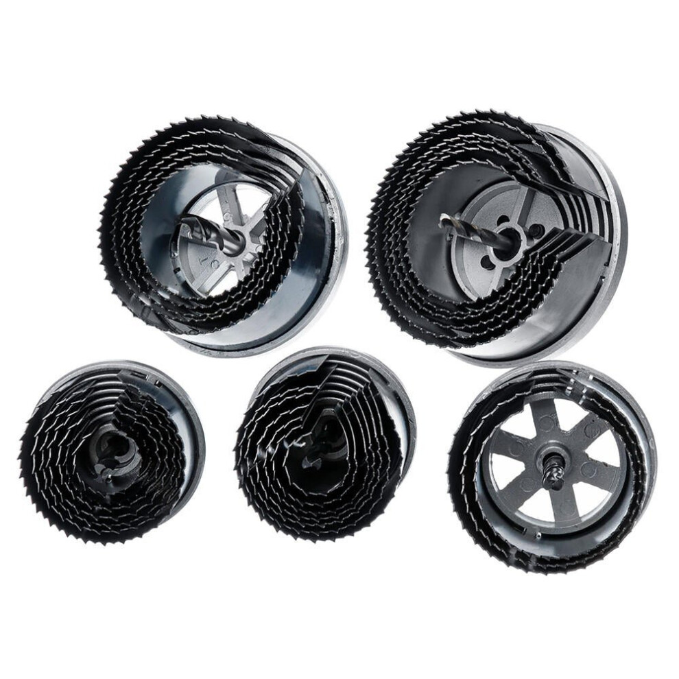 (6Pcs(60/68/74/80/90/100Mm)Depth35mm) Sharp Durable Hole Saw Drill Bit Cutter Kit For Wood Gypsum 6112211935799