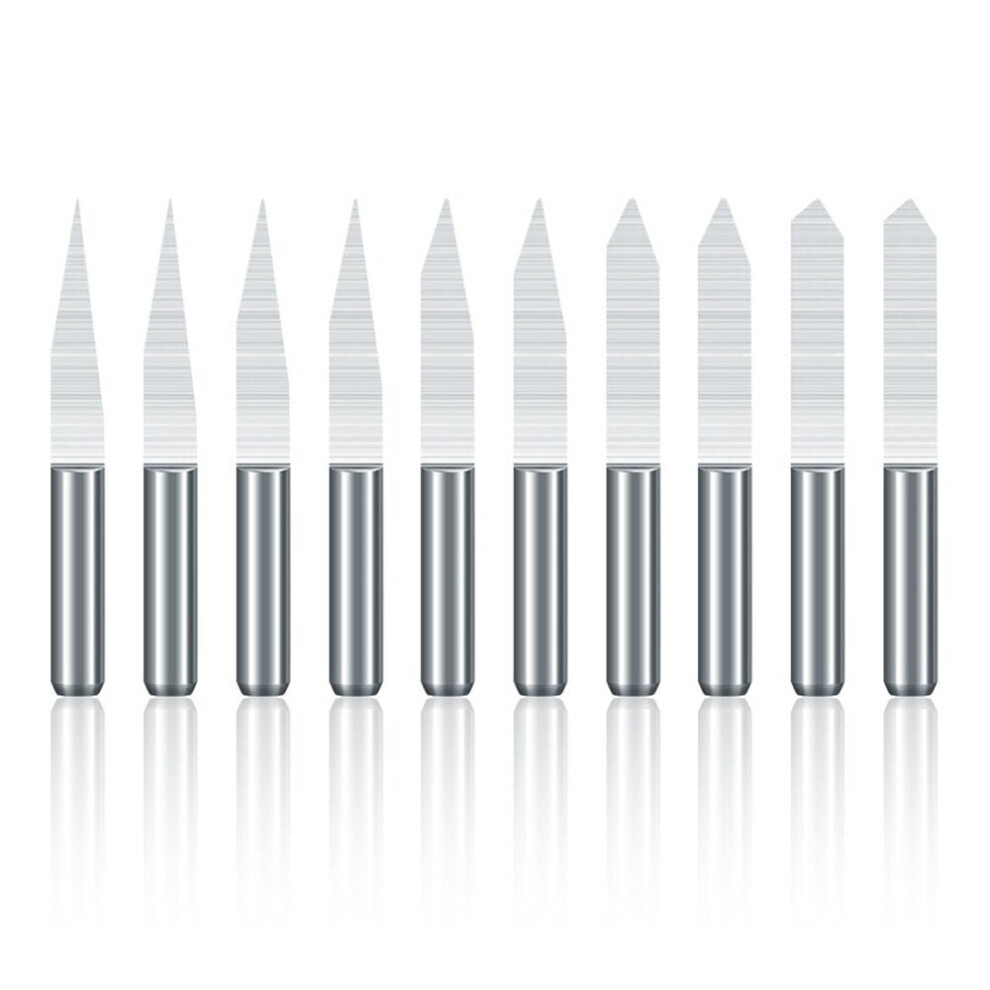 10Pcs 3.175Mm Shank V-Shaped Cnc Milling Cutter 20/30/45/60/90 Angle Engraving Bit Planer Drill 6112211913056