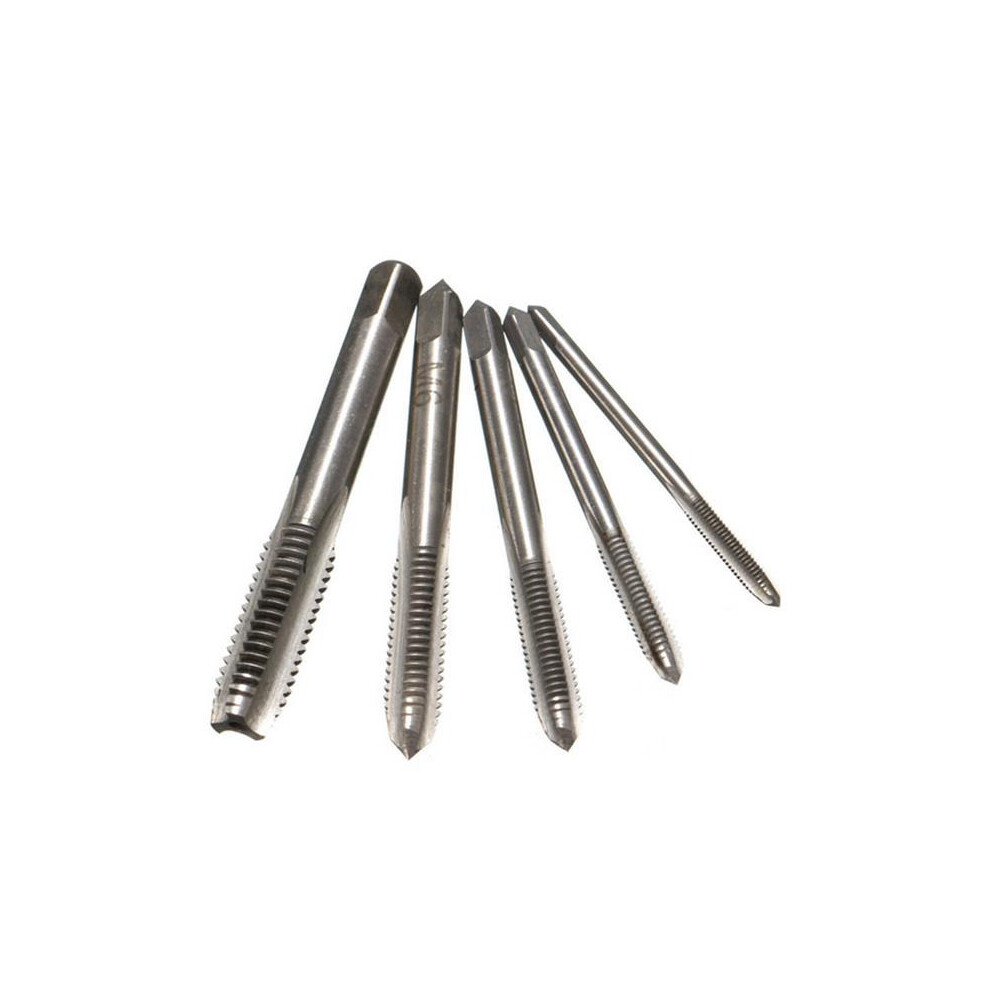 5pcs M3-M8 HSS Spiral Point Machine Screw Plug Tap Metric Straight Flute Thread Hand Tool