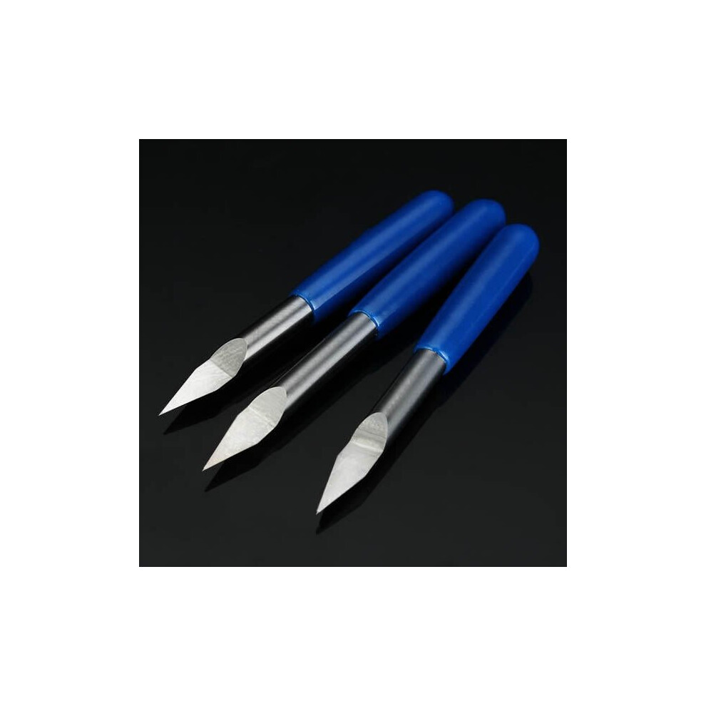 3pcs 3.175mm Shank 30 Degree 0.1/0.2/0.3mm Carbide Engraving Bits CNC Tool for Metal