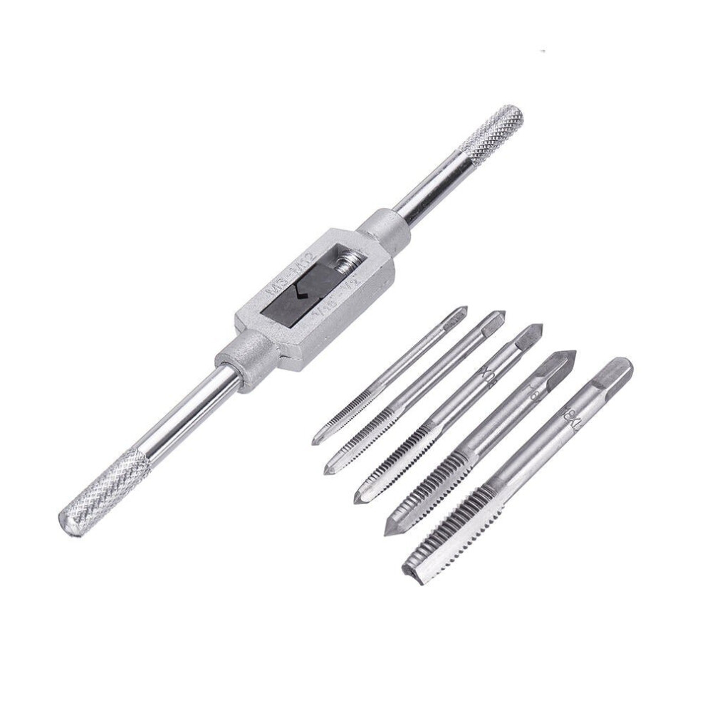 Spanner with 5pcs M3-M8 HSS Screw Thread Metric Hand Tap Machine Screw Tap