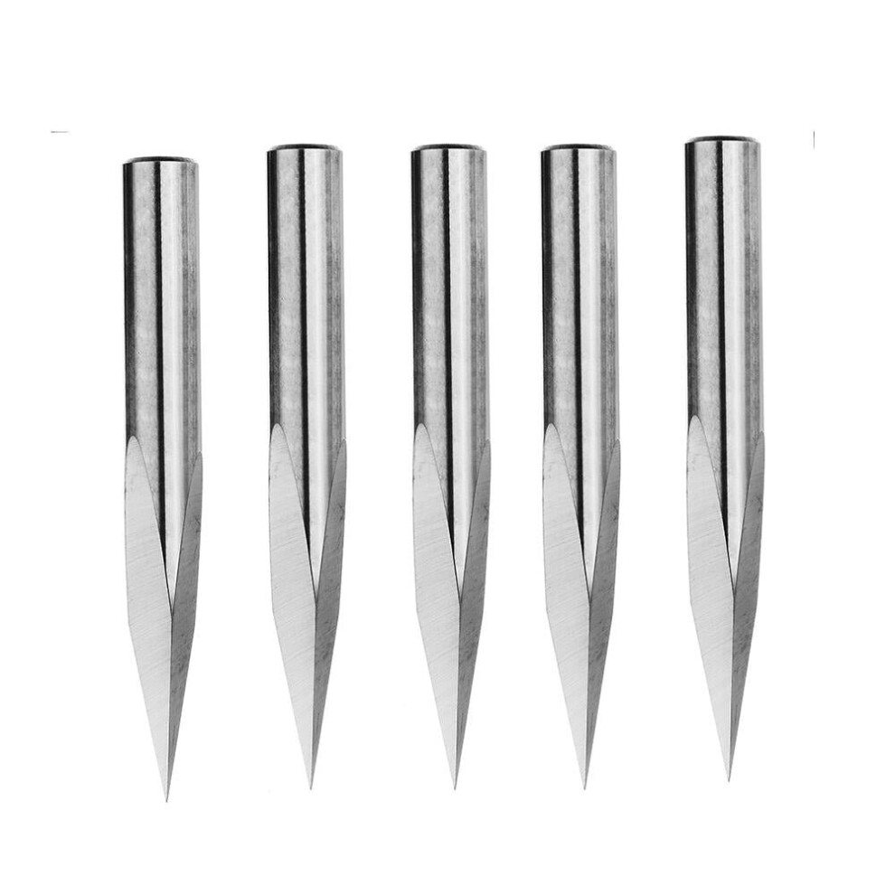 5pcs 6mm Shank 0.1mm Tip 20 Degree Tungsten Steel Engraving Bit CNC Tool