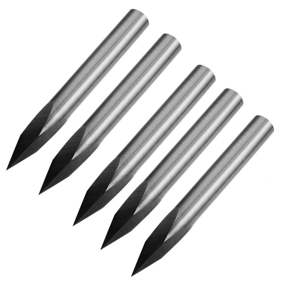 5pcs 6mm Shank 0.1mm Tip 30 Degree Tungsten Steel Engraving Bit CNC Tool