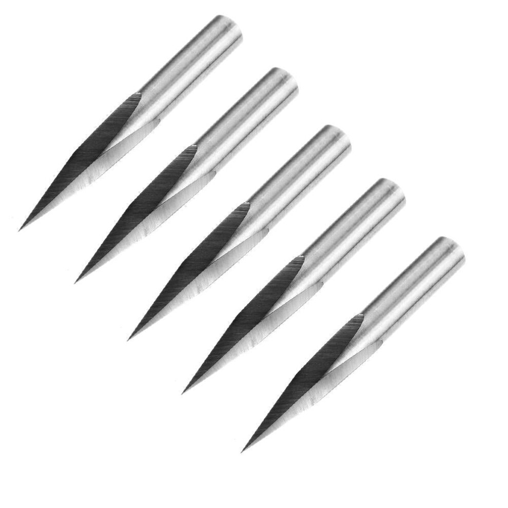 5pcs 6mm Shank 0.1mm Tip 15 Degree Engraving Bit CNC Tool