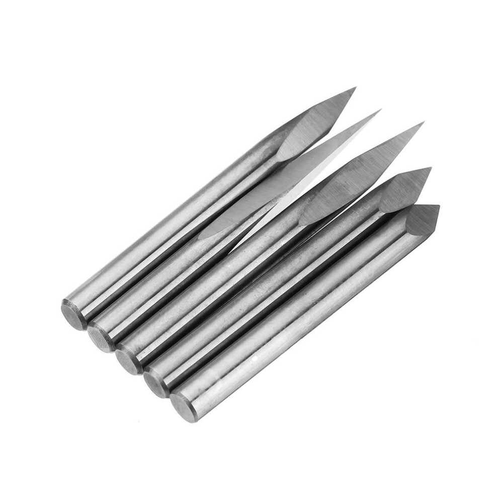 5pcs 4mm Shank 0.1mm Tip 15/20/30/45/60 Degree Tungsten Steel Engraving Bit CNC Tool