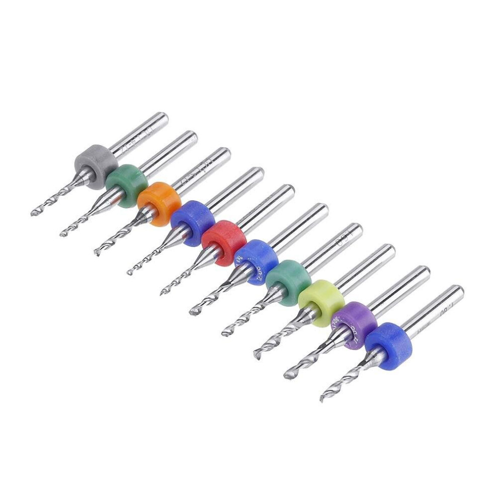 10pcs 1.1-2.0mm PCB Drill Bit Set Carbide Engraving Milling Cutter for CNC Circuit Board