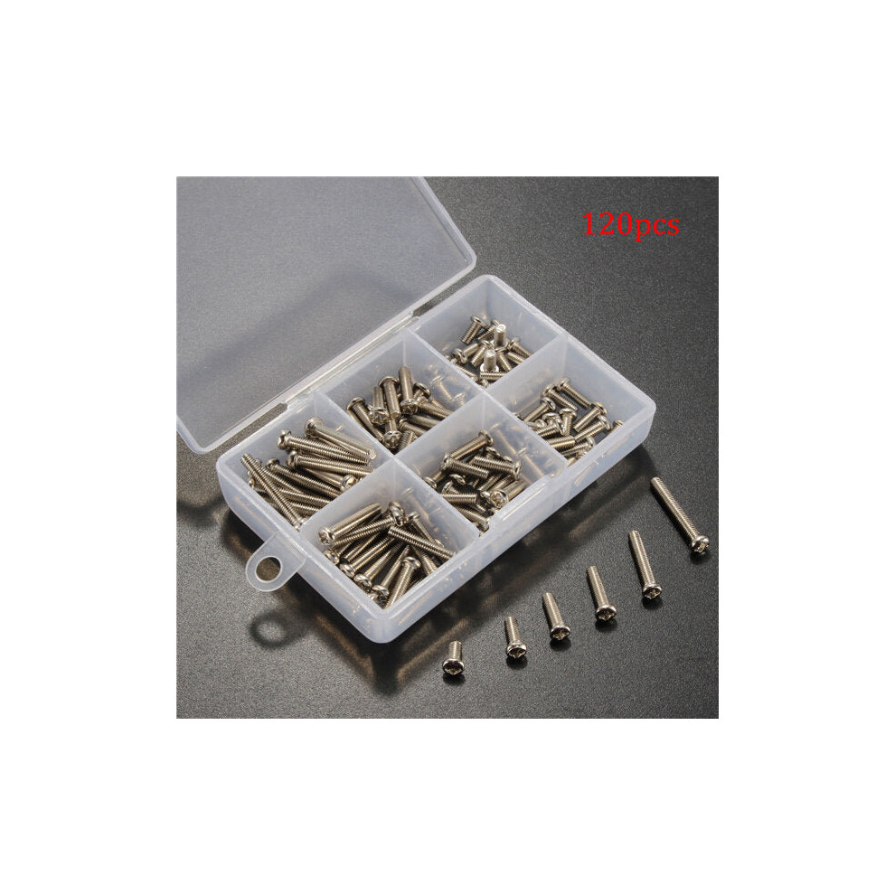 300pcs/120pcs M3 Stainless Steel Button Philip Head Socket Cap Screw Assortment Kit