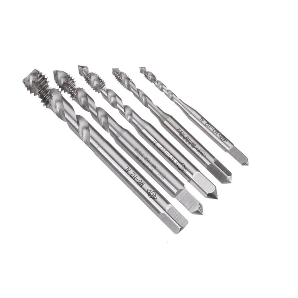 5Pcs M3-M8 Hss Spiral Screw Tap Machine Thread For Alumunium And Alloy 3654659461674