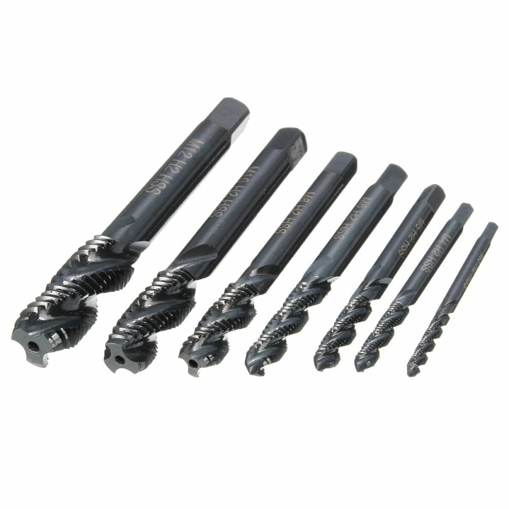 7Pcs M3-M12 Hss Nitriding Coated Screw Tap Metric Right Hand Spiral Screw Thread Tap 3654659057990