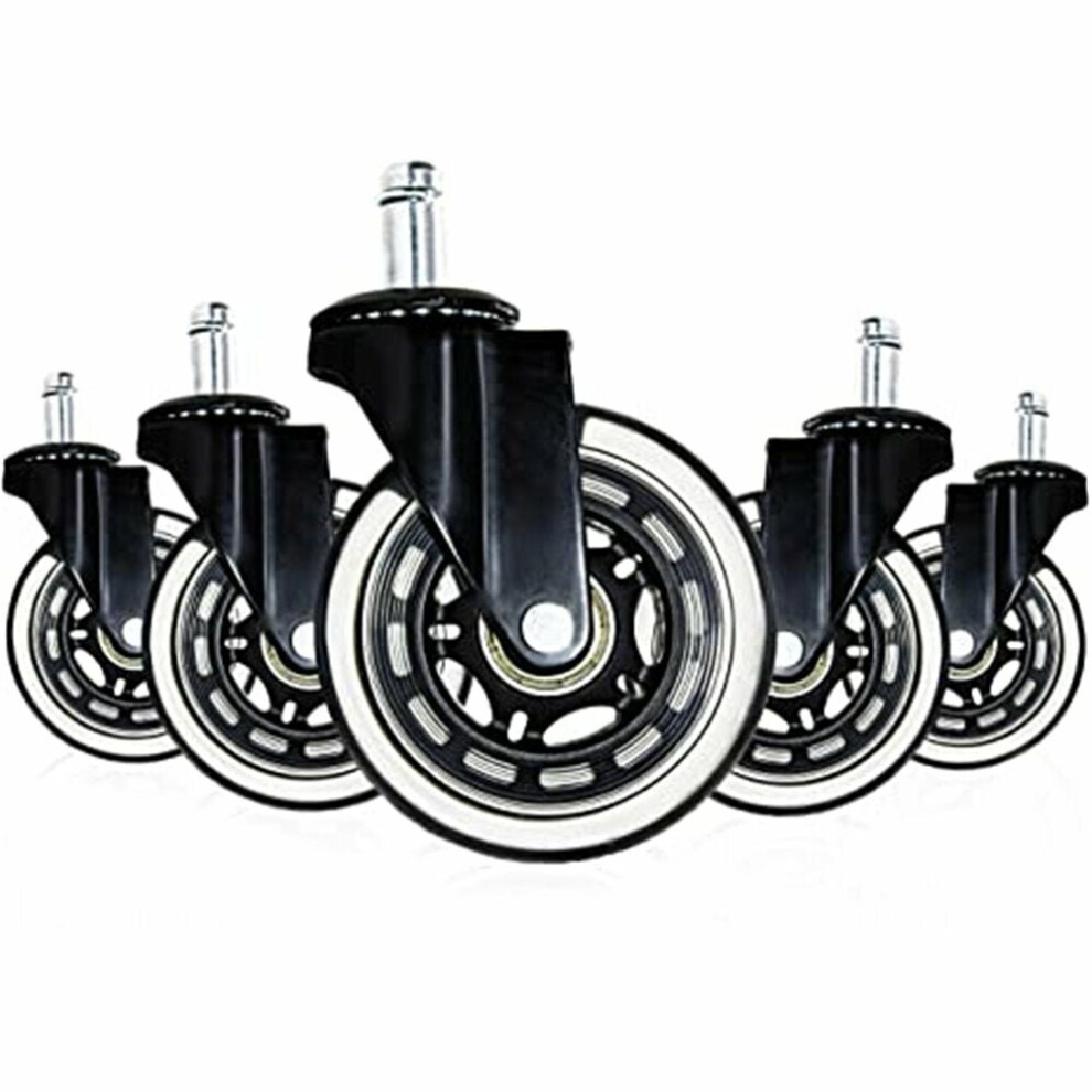 (2 Inch, 10X22mm) 5Pcs Office Chair Caster Wheels 2/2.5/3 Inch Swivel Rubber Replacement Soft Safe Rollers Furniture Hardware 3654659102294