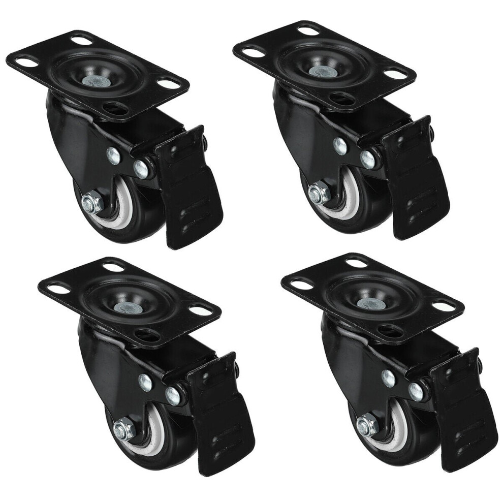 4Pcs 2" 50Mm Swivel Castor Wheel Heavy Duty 200Kg Trolley Furniture Caster Rubber 3654659281715