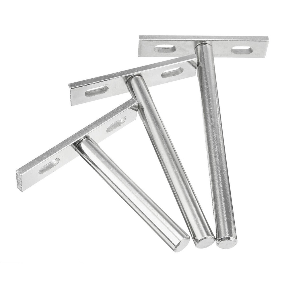 (3 Inch) 10Pcs Concealed Floating Hidden Shelf Support Metal Brackets 3/4/5 Inch