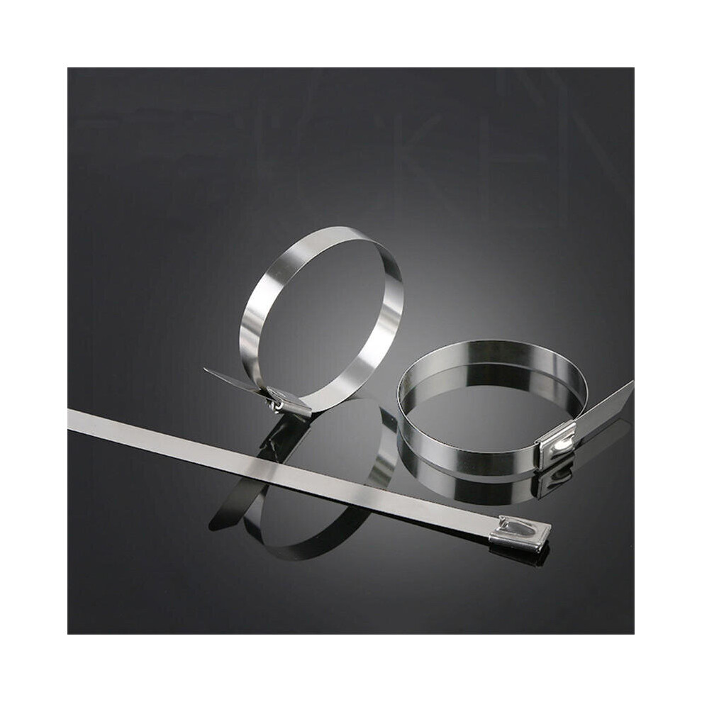 (400Mm) 100Pcs 10X200/300/400Mm Stainless Steel Zip Tie Cable Organizer Ties 3654659457929