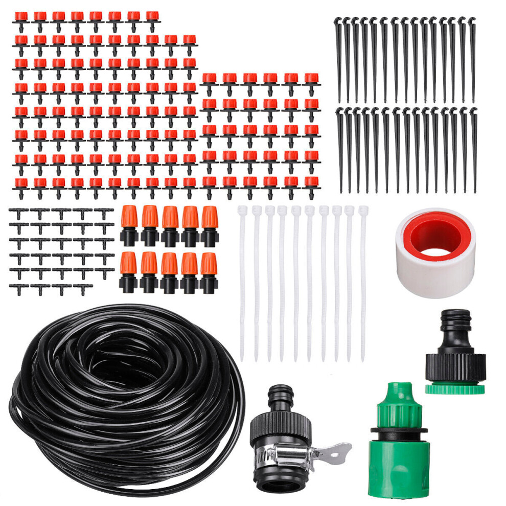 (25M 191pcs One Set) 33/133/91/191Pcs Automatic Drip Irrigation Controller System Kit Micro Sprinkler Garden Watering