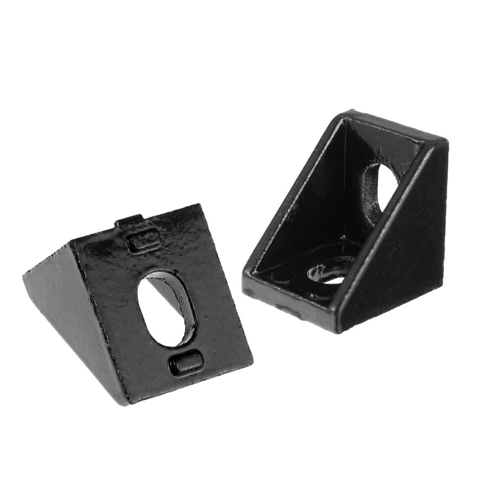 10Pcs 2020 Black Aluminium Angle Corner Joint 2020 Series Aluminum Extrusion 20x20mm Right Angle Bracket Furniture Fittings