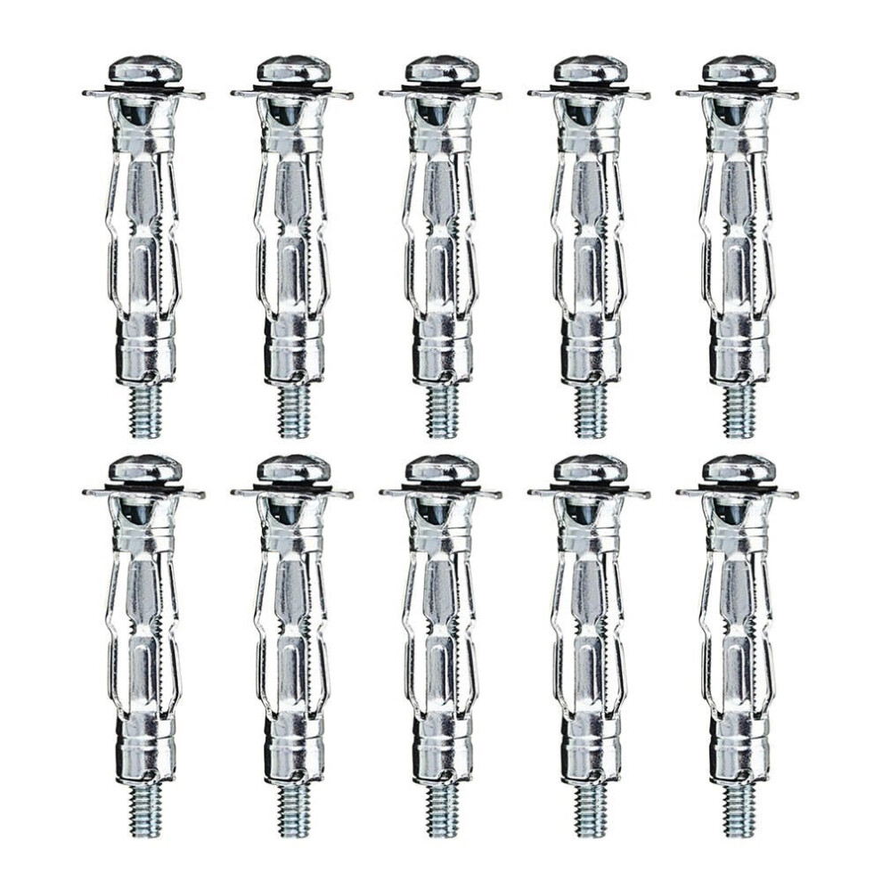 10pcs M4 x 32 Plasterboard Cavity Wall Anchor Heavy Duty Hollow Metal Plug Fixing Screw