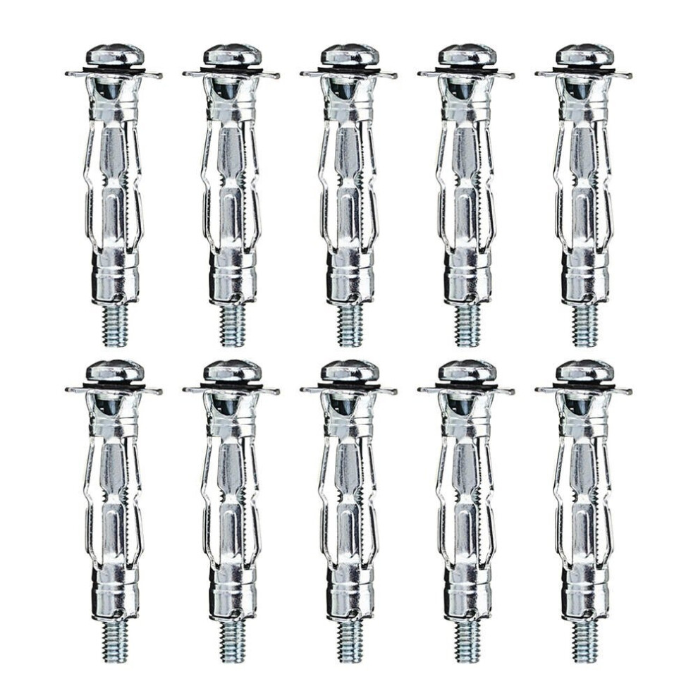 10pcs M4 x 32 Plasterboard Cavity Wall Anchor Heavy Duty Hollow Metal Plug Fixing Screw