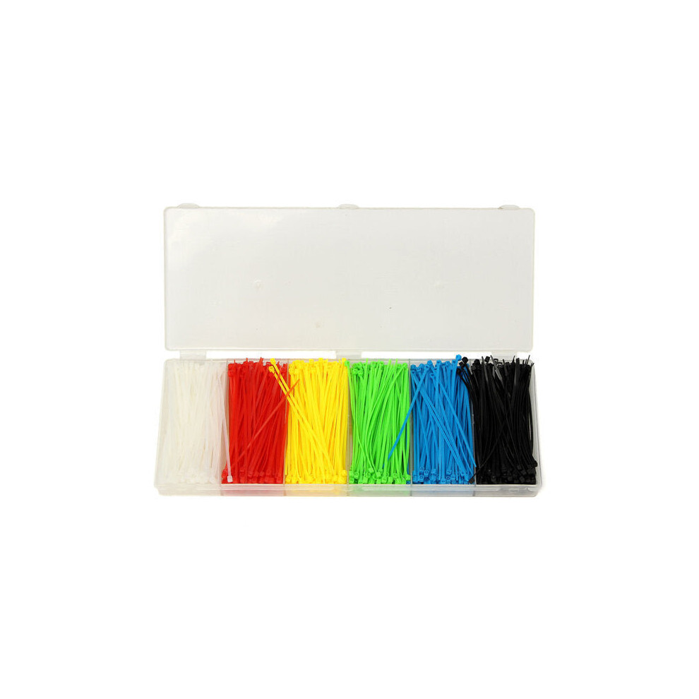 900pcs 100x2mm Nylon Cable Wire Zip Ties 6 Colors