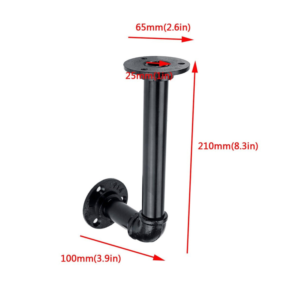 (210Mm) 1 Pair Of 80/130/170/210Mm Steel Pipe Shelf Bracket Holder Diy Pipe Shelf Brackets 3654659402509