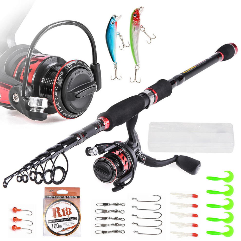 Fishing Tool Carbon Casting Telescopic Fishing Rod Fishing Lure Fishing Reel Combos 4 Pieces