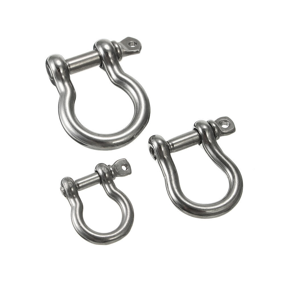 (M4) M4 M5 M6 D Ring Bow Shackle with Screw Pin 304 Stainless Steel Bracelet Shackle