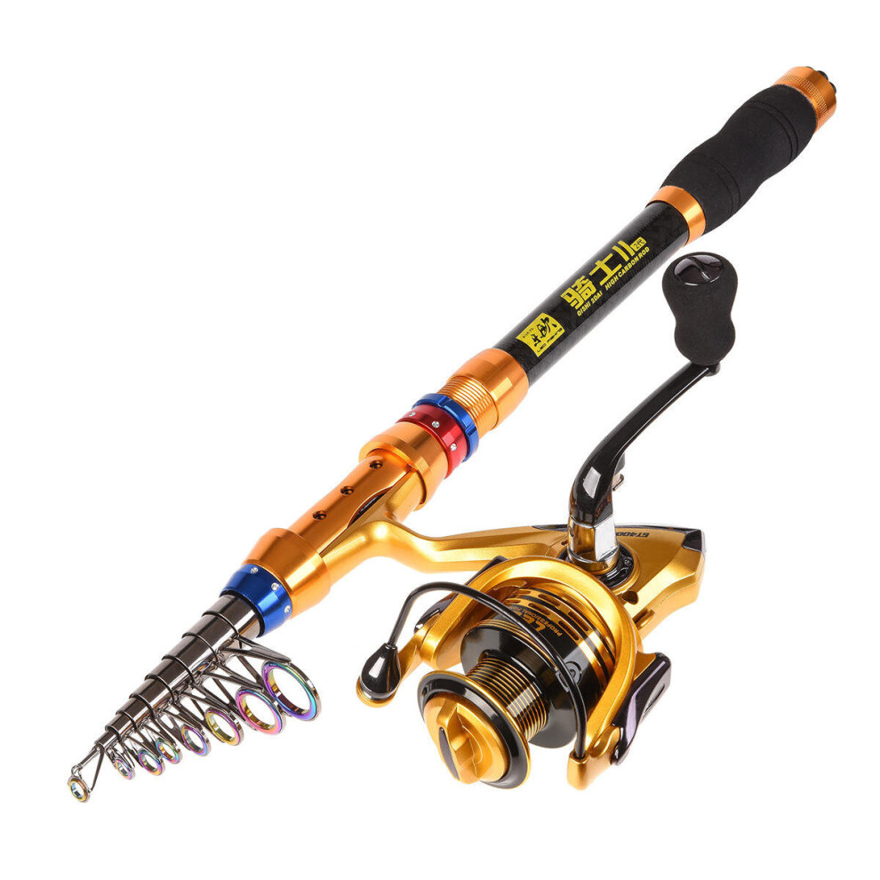 Photos - Rod GreenZech  1.8-3.6M Carbon Telescopic Fishing  Reel Combo Travel Spinning Fishing Pole Sets (2.7m)