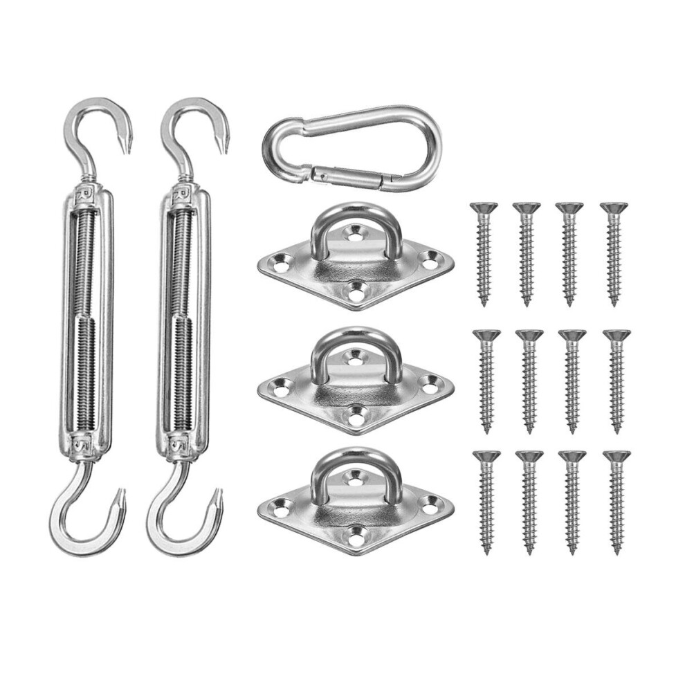 18Pcs Rhombus Pad Eye Turnbuckle Snap Hook Self-Tapping Screw Accessories For Triangle Shade Sail 3654659278203