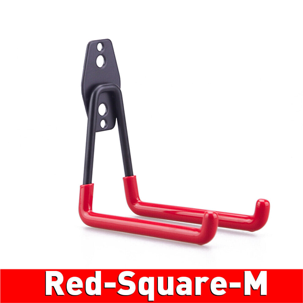 (Red Square M) 9PCS Garage Storage Wall Mounted Hooks Utility Heavy Duty Hangers Hanging Bike