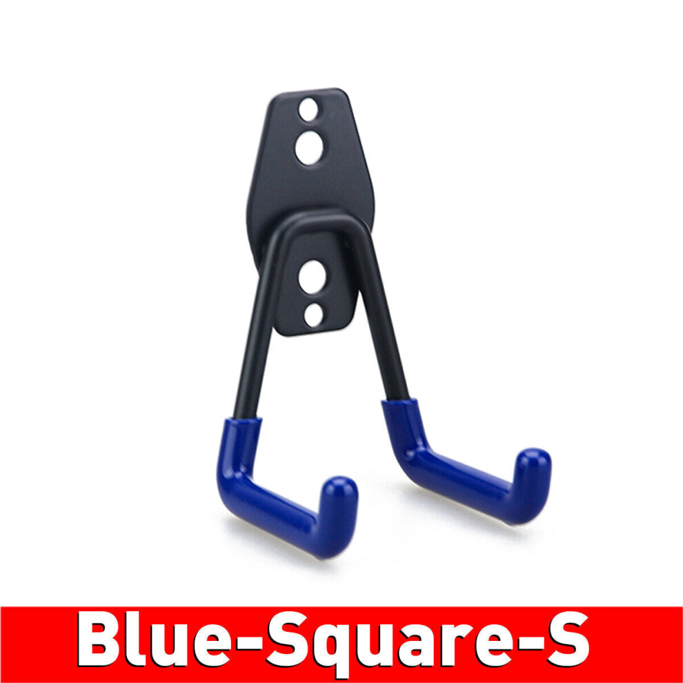 (Blue Square S) 9PCS Garage Storage Wall Mounted Hooks Utility Heavy Duty Hangers Hanging Bike