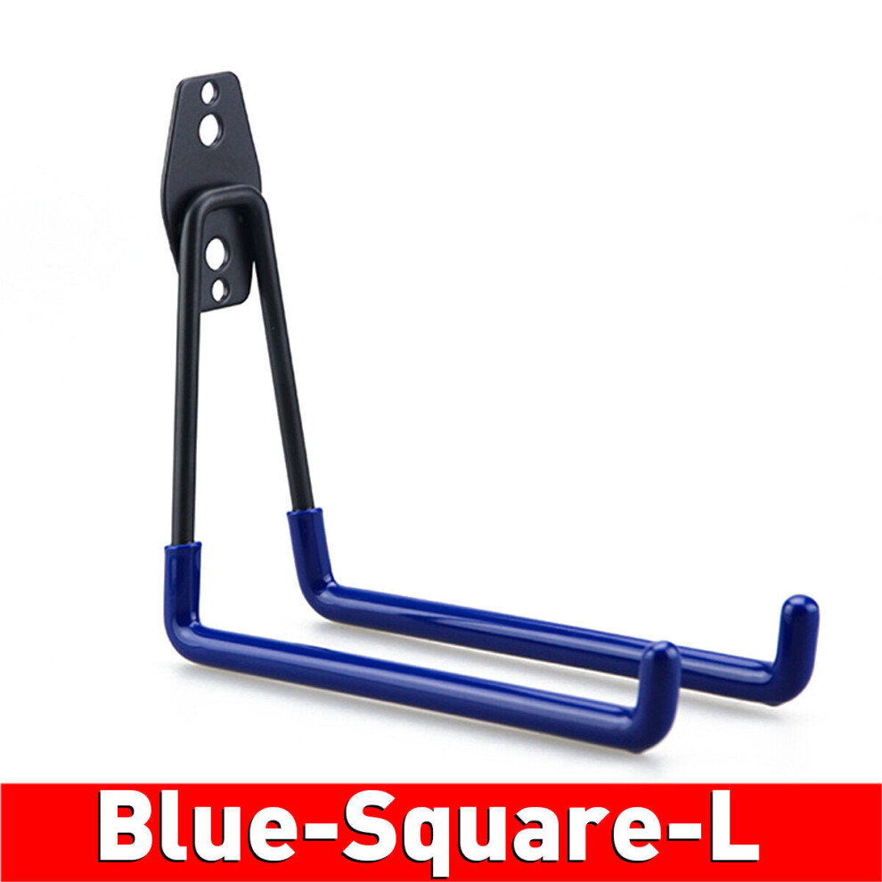 (Blue Square L) 9PCS Garage Storage Wall Mounted Hooks Utility Heavy Duty Hangers Hanging Bike