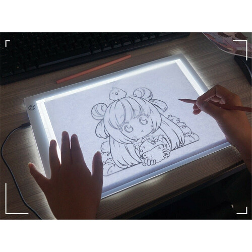 () A4 LED Drawing Board 1.5m USB Cable Charging Model A4 Copy Table Drawing Board Translucent Calligraphy Table Toys