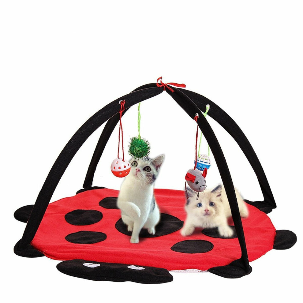 Pet Cat Play Bed Activity Tent Playing Toy E*ercise Kitten Pad Mat Bells House