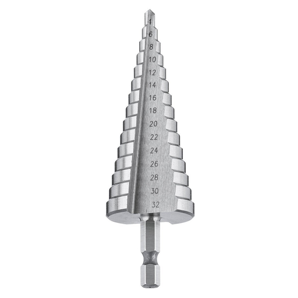 () 4-12/20/32mm HSS Hex Shank Step Drill Bit High Step Steel Hole Cutter