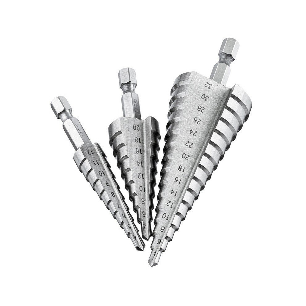 () 4-12/20/32mm HSS Hex Shank Step Drill Bit High Step Steel Hole Cutter-image-OPC-P97ZBXG-NEW