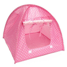 (Pink) Foldable Pet Cat Tent Playing Bed House Kitty Camp Waterproof Outdoor Dog Kennel