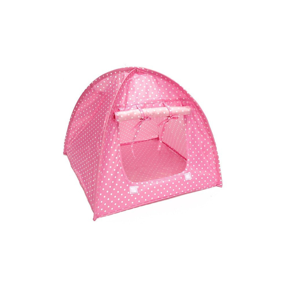 (Pink) Foldable Pet Cat Tent Playing Bed House Kitty Camp Waterproof Outdoor Dog Kennel
